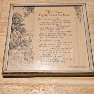 Vintage Framed Poem Art Copy Right 1897